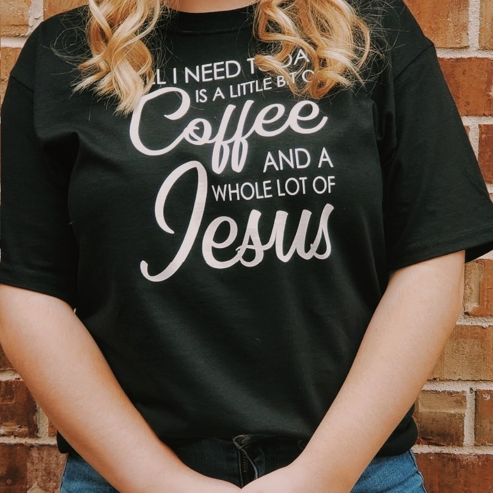 Coffee and Jesus black tee